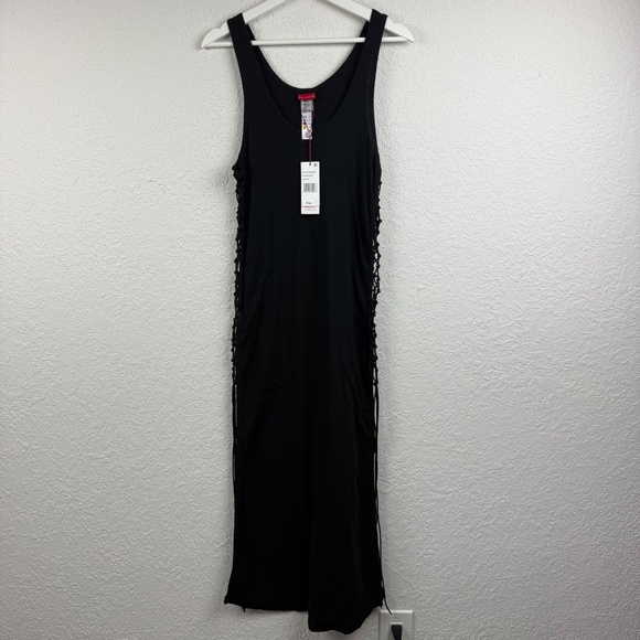 Red Carter Womens Cotton Open Side Coverup Slub Dress Coverup X-Small NWT Black - Picture 3 of 9